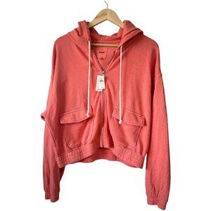 NWT Aerie Women’s Cropped Full Zip Hoodie Sweatshirt Size L